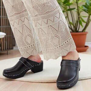 MOHEDA TOFFELN ( 38/7 ) Slip On Wooden Sole Leather Clogs